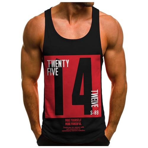 Celucke Muskelshirt Herren Sport Trägershirts mit Print, Tanktops Männer Tank Top Tankshirt Classic unterhemden Sommer Fitness Jogging Lässiges von Celucke