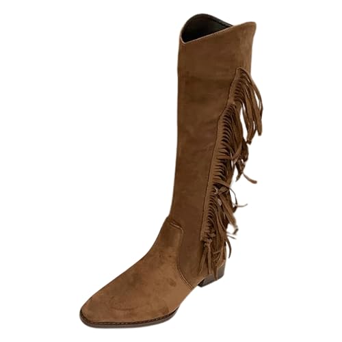 Celucke Overknee Stiefel Damen Kniehohe Stiefeletten Mode Casual Flache Schuhe Comfort Frauen Ankle Boots Herbst Winter Stiefel Worker Schneestiefel Stiefelette Knöchel von Celucke