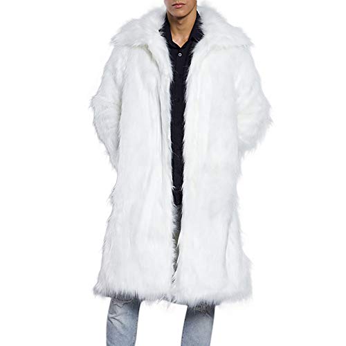 Celucke Pelzmantel Lang Kunst Felljacke Herren 5 Farbe Wind Coat,Männer Winterjacke Mantel Kunstpelz Jacke Faux Fur von Celucke