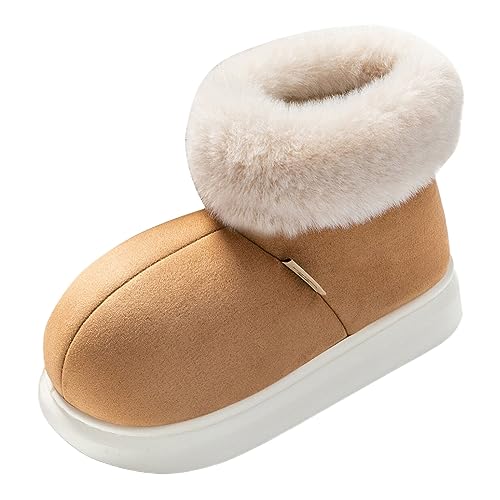 Celucke Plüsch Hausschuhe Damen Gefüttert Pantoffeln Damen Plüsch Winterhausschuhe Warm Slippers für Damen Herren Bequeme Flauschige Fell Aesthetic Stuff Clean Girl von Celucke