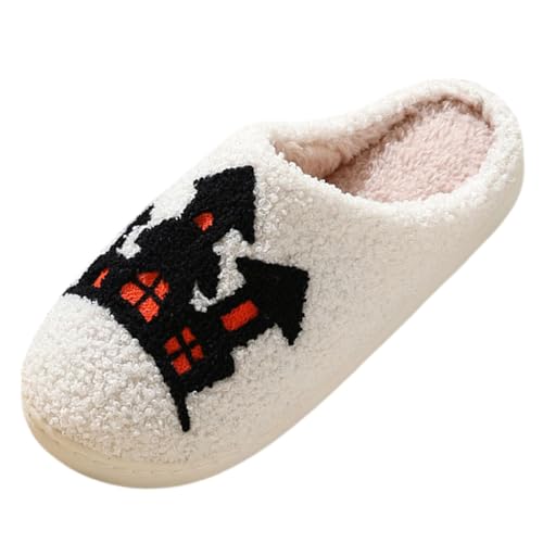 Celucke Plüsch Hausschuhe Damen Winter Warme Gefütterte Halloween Kürbis Pantoffeln mit Rutschfester Sohle Kuscheliger Slipper Cartoon Druck Geschlossene Filzpantoffeln Indoor Hauspantoffeln Celucke Plüsch Hausschuhe Damen Winter Warme Gefütterte Halloween Kürbis Pantoffeln mit Rutschfester Sohle Kuscheliger Slipper Cartoon Druck Geschlossene Filzpantoffeln Indoor Hauspantoffeln von Celucke