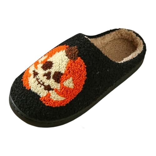 Celucke Plüsch Hausschuhe Damen Winter Warme Gefütterte Halloween Kürbis Pantoffeln mit Rutschfester Sohle Kuscheliger Slipper Cartoon Druck Geschlossene Filzpantoffeln Indoor Hauspantoffeln Celucke Plüsch Hausschuhe Damen Winter Warme Gefütterte Halloween Kürbis Pantoffeln mit Rutschfester Sohle Kuscheliger Slipper Cartoon Druck Geschlossene Filzpantoffeln Indoor Hauspantoffeln von Celucke