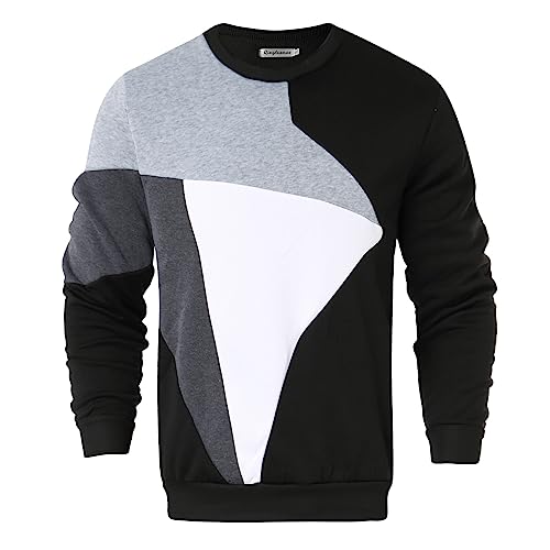 Celucke Pullover Herren Sweatshirt Ohne Kapuze Slim FitStehkragen Sweater Lose Sport Pulli mit Rundhalsausschnitt Shirts Tops von Celucke