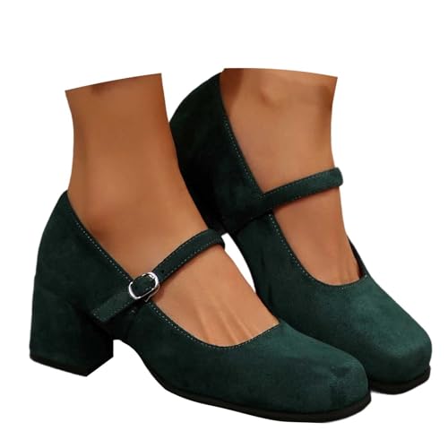 Celucke Pumps Damen Breite Füße Schuhe Elegant Absatzschuhe Kleiner mit Absatz Hochzeitsschuhe Sommer Tanzschuhe Bequem Damenschuhe Halbschuhe Highheels Trachtenschuhe für Riemchen Dirndl von Celucke