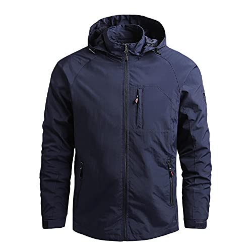 Celucke Regenjacke Herren Wasserdicht Hardshelljacke Leicht Atmungsaktiv Regenmantel Dünne Übergangsjacke Outdoor Winddicht Strickjacke Mit Kapuze von Celucke