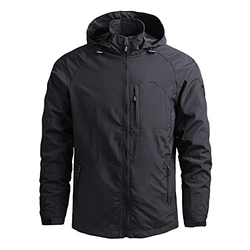 Celucke Regenjacke Herren Wasserdicht Hardshelljacke Leicht Atmungsaktiv Regenmantel Dünne Übergangsjacke Outdoor Winddicht Strickjacke Mit Kapuze von Celucke