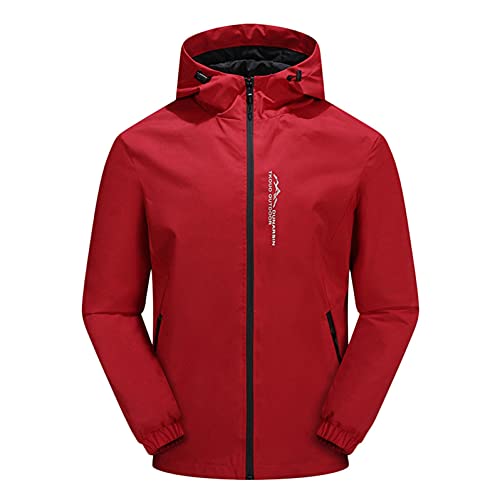 Celucke Regenjacke Herren Wasserdicht Regenmantel Kapuzenmantel Regenbekleidung Windjacke mit Taschen Reißverschluss Trenchcoats Outdoor Dünne Hardshelljacke Kapuzenjacke von Celucke