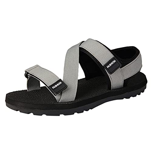 Celucke Sandalen Herren Sandaletten Outdoor Rutschfest Flache Schuhe Bequeme Leicht Atmungsaktiv Weicher Sohle Freizeitschuhe mit Klettverschluss von Celucke