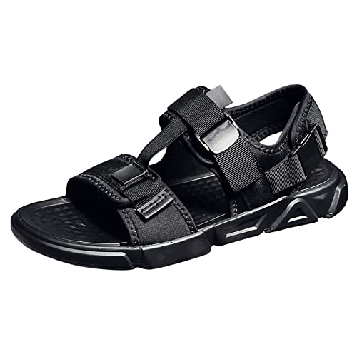 Celucke Sandalen Herren Sandaletten Outdoor Rutschfest Flache Schuhe Bequeme Leicht Atmungsaktiv Weicher Sohle Freizeitschuhe mit Klettverschluss von Celucke