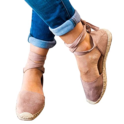 Celucke Sandalette Damen Espadrilles Sommer Espandrillos Frauen Schuhe Mode Freizeitschuhe Flache Schnürung Freizeit Römische Sandaletten mit Geschlossene Strand Elegante Sommerschuhe Celucke Sandalette Damen Espadrilles Sommer Espandrillos Frauen Schuhe Mode Freizeitschuhe Flache Schnürung Freizeit Römische Sandaletten mit Geschlossene Strand Elegante Sommerschuhe von Celucke