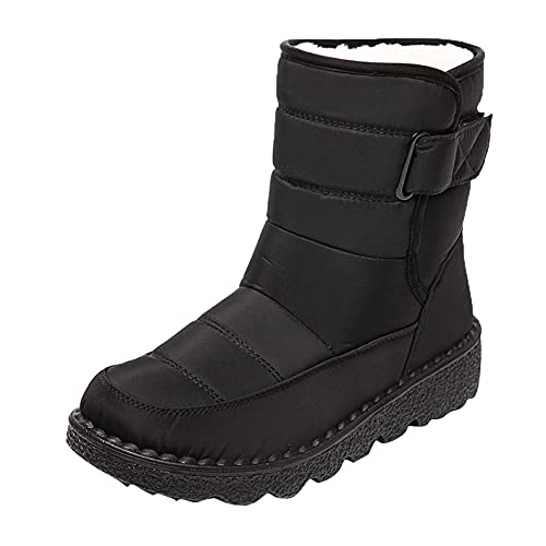 Celucke Schneestiefel Damen Winterstiefel Gefüttert Wasserdicht Warm Ankle Boots mit Fleece Winter Stiefeletten Kurzschaft Winterboots Winterschuhe Baumwollschuhe Stiefel von Celucke