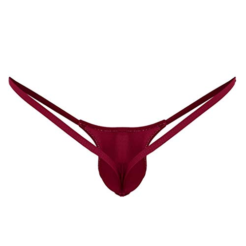 Celucke Sexy String Tanga Herren Einfarbig Unterwäsche G-String Unterhose Männer Funktionsunterwäsche Low Rise Slips Underwear Erotisch Mini Thong Briefs von Celucke