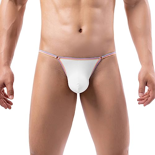 Celucke Slip Herren Basic Slips Brief Niedrige Taille G-String String Tanga String Tanga für Männer Thong Unterwäsche Bikini Unterhose T Hose von Celucke