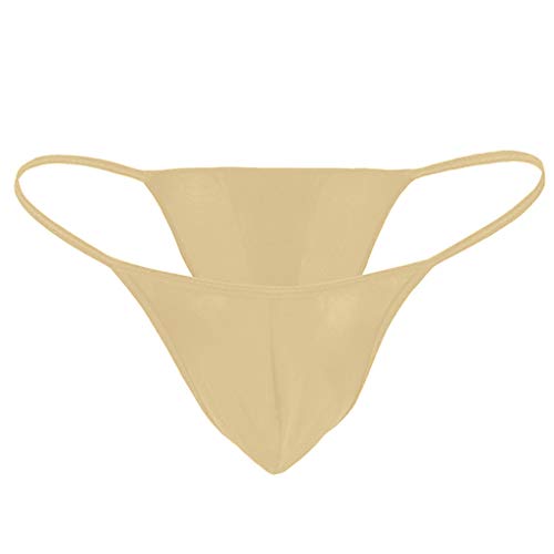 Celucke Slips Herren Tangas Reizwäsche Mini String Unterwäsche Männer Erotische Wäsche Bequeme Dessous Bikini Strings Höschen Schlüpfer (A - Khaki, M) von Celucke