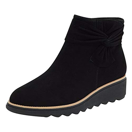 Celucke Stiefeletten Damen Ankle-Boots Flach Stiefel Kurzstiefel mit Reissverschluss, Vintage Kurzstiefel Frauen Mode Halbstiefel Elegant Schuhe Bequem Damenschuhe (Schwarz, 38) von Celucke