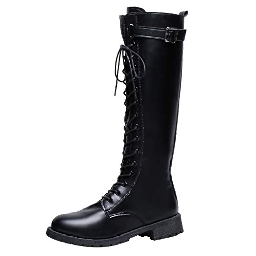 Celucke Stiefeletten Damen Winter Ankle Boots Schwarz Motorradstiefel Klassische Stiefel Reißverschluss Damenstiefel Damenstiefeletten Bequeme Cowboystiefel Winterschuhe von Celucke