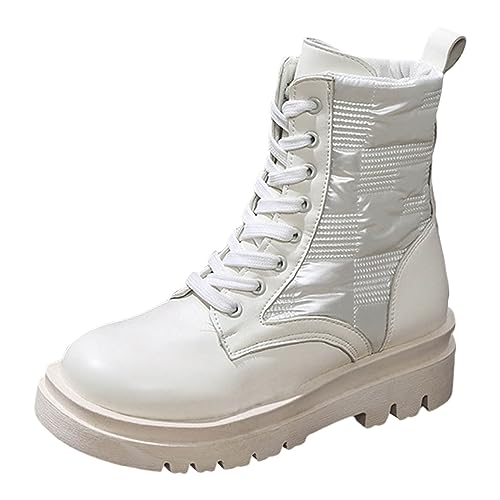 Celucke Stiefeletten für Damen Schlupfstiefel Winter Schnürstiefelette Warme Chelsea Boots Braun Kurzstiefel Schnürstiefel Klassische Stiefel Boots Schlupfstiefel Winterschuhe Bequeme Westernstiefel von Celucke