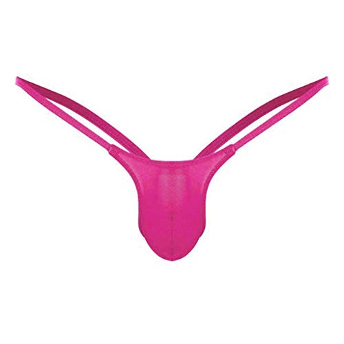 Celucke String Herren Mini Slips Reizwäsche Tangas, Hipster Unterwäsche Männer Erotische Wäsche Reizwäsche Dessous Bikini Strings Höschen Schlüpfer (A - Hot Pink, XXL) von Celucke