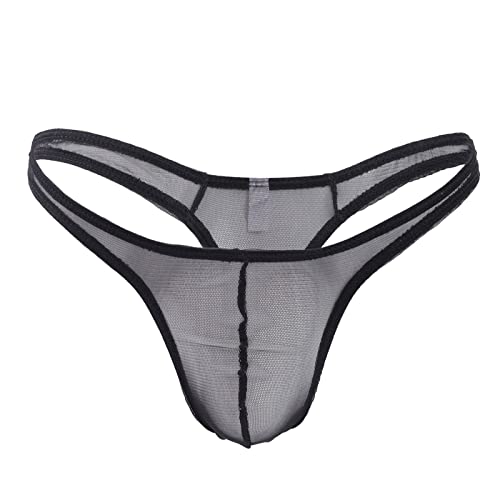 Celucke String Tanga Herren Sexy Unterwäsche Männer Transparent Brief Slip T-Back Thong Mini Bikini Unterhose Reizvolle Jockstrap Durchsichtige Bikini G-Strings von Celucke