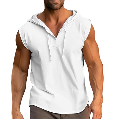 Celucke Tank Top Herren mit Kapuze Muscle Shirt Gym Activewear Tanktop Kapuzenpullover Fitness Muskelshirts T-Shirt Ärmellose Weste Boxen Training Under Armour Kleidung Swingerclub Outfit von Celucke