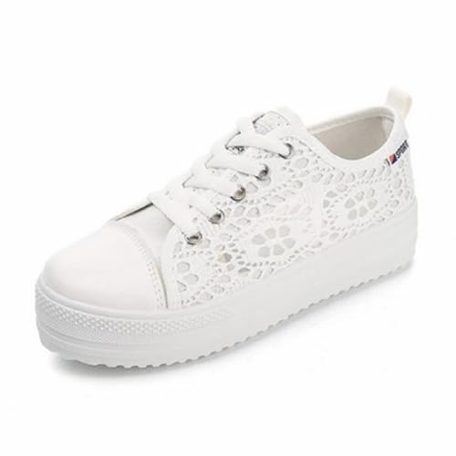 Celucke Trachtenschuhe Damen Flach Dirndl Schuhe Spitzen Mesh Atmungsaktive Trachten Sneaker Oktoberfest Elegante Hochzeitsschuhe Bestickte Bequeme Leichte Brautschuhe Lace Sportschuhe von Celucke