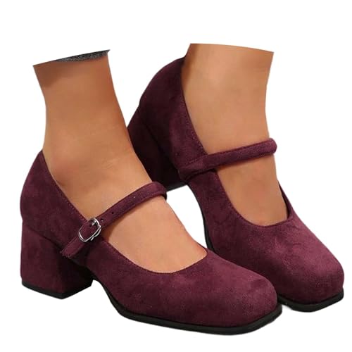 Celucke Trachtenschuhe Damen High Heels Pumps Brautschuhe Geschlossene Elegant Bequem Dirndl Schuhe Spangenpumps Plateau Tanzschuhe Breite Füße Brautschuhe Hochzeitsschuhe Weite H Hohe Schuhe 36-43 von Celucke