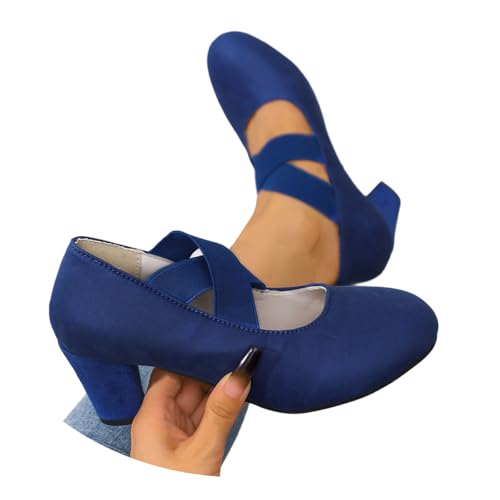 Celucke Trachtenschuhe Damen High Heels Pumps Brautschuhe Geschlossene Elegant Bequem Dirndl Schuhe Spangenpumps Plateau Tanzschuhe Breite Füße Brautschuhe Hochzeitsschuhe Weite H Hohe Schuhe 36-43 von Celucke