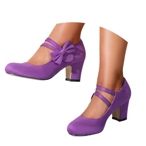 Celucke Trachtenschuhe Damen Pumps Elegant und Bequem Dirndl Schuhe Absatzschuhe Riemchen Trachten High Heels Tanzschuhe mit Absatz Festlich Damenschuhe für Oktoberfest von Celucke