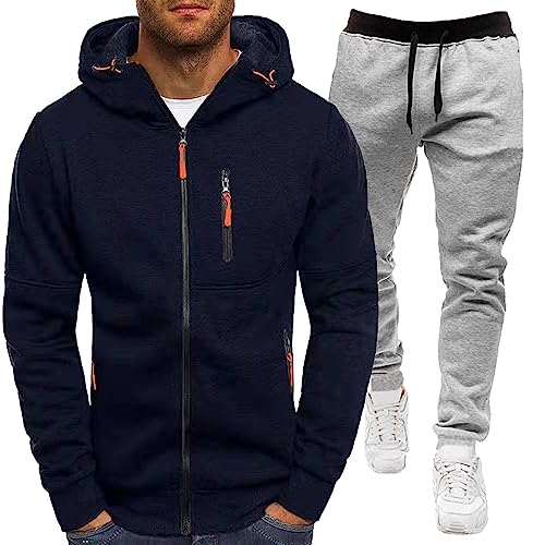 Celucke Trainingsanzug Herren Jogging Anzug Langarm Winter Warm Sporttraining Sets 2-teilig Laufanzug Jogginganzug Freizeit Gym Trainingsjacke Jogginghose von Celucke