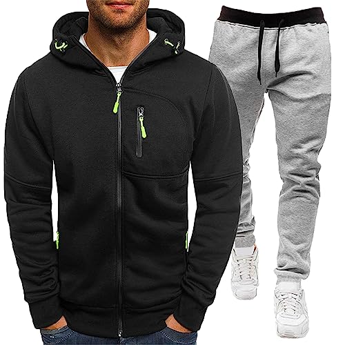 Celucke Trainingsanzug Herren Jogging Anzug Langarm Winter Warm Sporttraining Sets 2-teilig Laufanzug Jogginganzug Freizeit Gym Trainingsjacke Jogginghose von Celucke