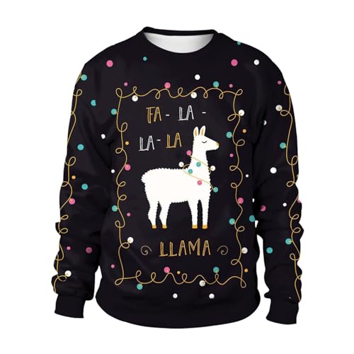 Celucke Ugly Christmas Sweater Herren Lustige Sweatshirt Weihnachten Rundhals Pullover Winter Weihnachtsdruck Weihnachtspulli Männer Oversized Xmas Sweaters Hässlich Weihnachtspullover von Celucke