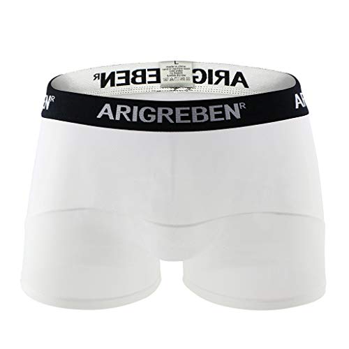 Celucke Unterhosen Männer Reizunterwäsche aus EIS Seide, Herren Boxershorts Transparent Unterwäsche Hüftslips Retroshorts Hipster Fitted Boxer Shorts von Celucke