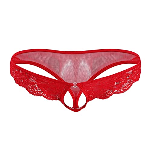 Celucke Unterwäsche Herren Spitzen Slips Strings Thong String Tanga Sexy Mini Bikini Panty Pants G-Strings Brief G-Tanga Unterhosen Atmungsaktiv Underwear T-Back Dessous Tangaslip von Celucke