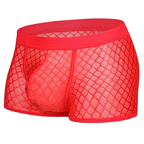 Celucke Unterwäsche Herren Transparent, Männer Niedrige Taille Mesh Boxer Beule Comfy Shorts Unterhose Unterwäsche von Celucke