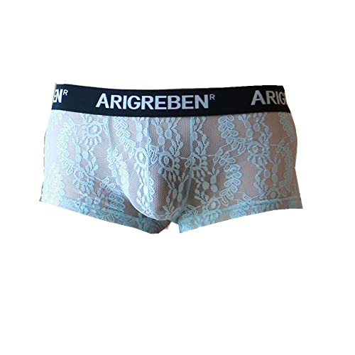 Celucke Unterwäsche Herren Transparent Spitze Boxershorts, Männer Niedrige Taille Boxer Beule Comfy Shorts Unterhose Unterwäsche von Celucke