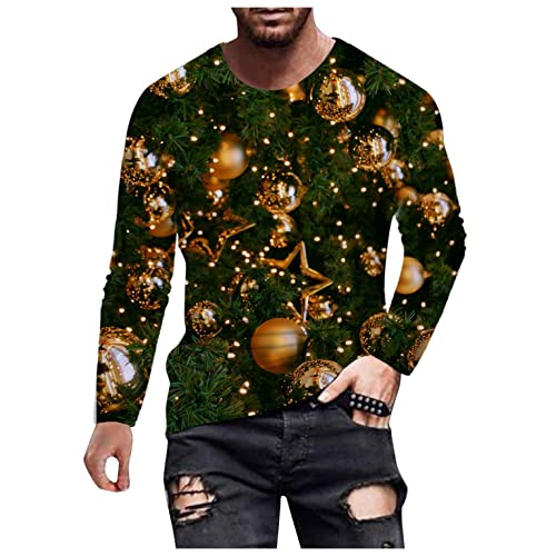 Celucke Weihnachtspullover Hässliche Pullover Herren Lustige 3D Druck Langarm Ugly Christmas Sweater Weihnachtspulli Männer Rundhals Pulli Sweatshirt M-3XL von Celucke