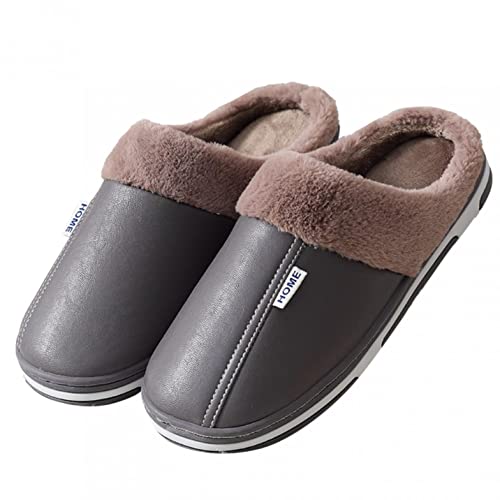 Celucke Winter Hausschuhe mit Gefüttert Unisex Warme Plüsch Clogs Wasserdichte Gartenschuhe Plüsch Pantoletten Rutschfeste Home Slipper von Celucke