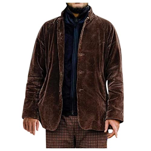 Cordjacke Herren Cord Jacke Revers Strickjacke Winter Übergangsjacke Langarm Warme Winterjacke Casual Mäntel von Celucke