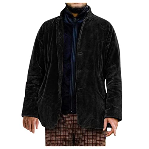 Cordjacke Herren Cord Jacke Revers Strickjacke Winter Übergangsjacke Langarm Warme Winterjacke Casual Mäntel von Celucke