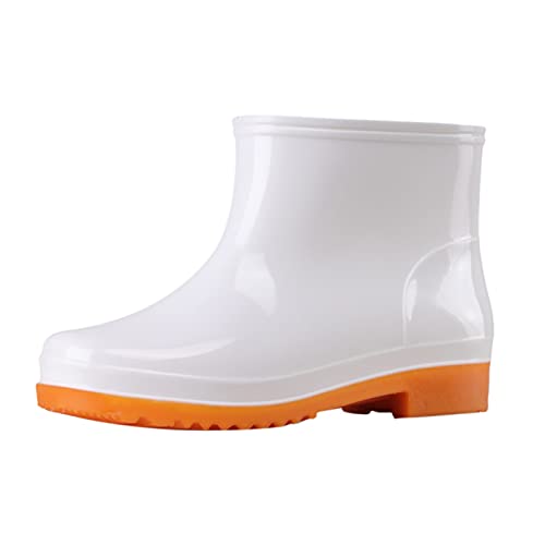 Damen Kurze Gummistiefel rutschfeste PVC Regenstiefel Wasserdicht Kurz Booties Reitstiefel Stiefel Stiefeletten Mode Gartenschuhe Schnee Schlupfstiefel von Celucke