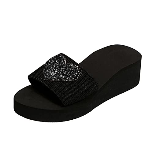 Damen Sandalen Slipper mit Keilabsatz Römische Schuhe Sommer Offene Schuhe Wedge Peep Toe High Heel Sandaletten Party Braut Schuhe Leichte Strandschuhe rutschfeste Hausschuhe von Celucke