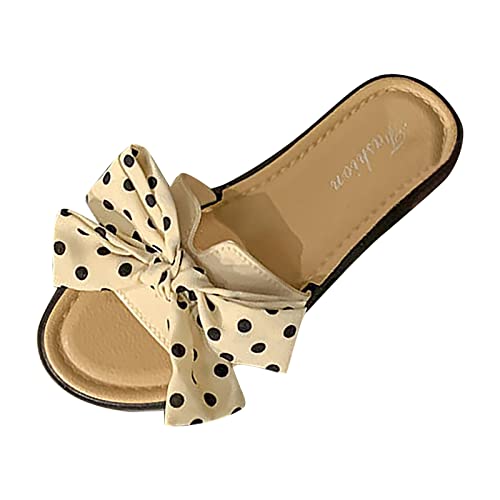 Damen Sandalen mit Schleife Zehentrenner Bequeme Flache Hausschuhe Sommer Flip Flops Slipper Strandsandalen Sommerschuhe Pantoletten Open Toe Slides Strand Schuhe Offen Schuhe von Celucke