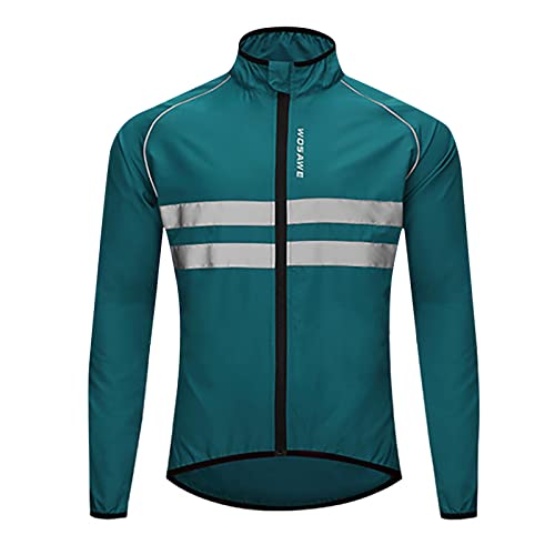 Fahrradjacke Herren Wasserdicht Atmungsaktiv Sommer Radtrikot Jacke Langarm Stehkragen Fahrradtrikot Vollständig Reflektierende Warnjacke Dünn Softshell Radfahren Jersey Mantel Radsport Bekleidung von Celucke