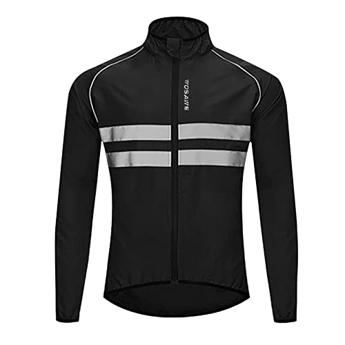 Fahrradjacke Herren Wasserdicht Atmungsaktiv Sommer Radtrikot Jacke Langarm Stehkragen Fahrradtrikot Vollständig Reflektierende Warnjacke Dünn Softshell Radfahren Jersey Mantel Radsport Bekleidung von Celucke