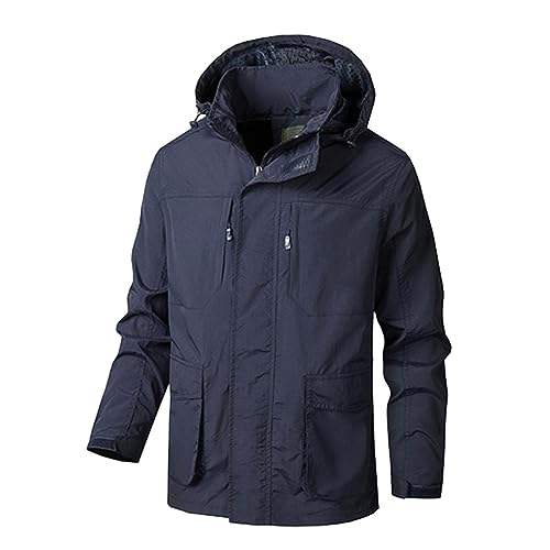 Friesennerz für Herren Wasserdicht Atmungsaktiv Parka Jacke Regenjacke Winddicht mit Mehreren Taschen Kapuzenjacke Softshelljacken Winter Outdoor Funktionsjacke von Celucke