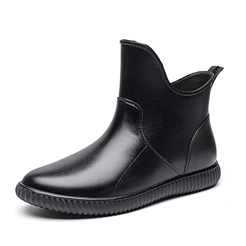 Gummistiefel Damen Chelsea Boots Regenstiefel Kurzschaft Röhre Reitstiefel Wasserdicht Rutschfeste Gummistiefeletten Wasserschuhe Schuhe von Celucke