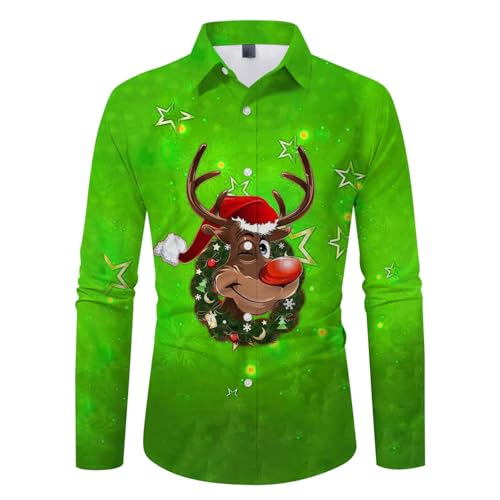 Hemd Herren Langarm Weihnachten 2024 Weihnachtshemd Lustig 3D Druck Hawaii Hemden Slim Fit Freizeithemd Revers Button Up Christmas Shirt Männer Funky X-Mas Hawaiihemd Hemd Herren Langarm Weihnachten 2024 Weihnachtshemd Lustig 3D Druck Hawaii Hemden Slim Fit Freizeithemd Revers Button Up Christmas Shirt Männer Funky X-Mas Hawaiihemd von Celucke
