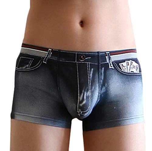 Celucke Herren Briefs Heißer Nylon-Stretch-Denim 3D-Druck Männer Gezeiten männlichen Boxershorts von Celucke