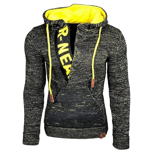 Herren Gestrickt Sweatshirt mit Kapuze Slim fit Halfzip Hoodie Kapuzenpullover Hoodie Winter Kapuzenpulli Casual Hoody Langarm Pulli Strickpullover Kapuzenjacke Herren Gestrickt Sweatshirt mit Kapuze Slim fit Halfzip Hoodie Kapuzenpullover Hoodie Winter Kapuzenpulli Casual Hoody Langarm Pulli Strickpullover Kapuzenjacke von Celucke