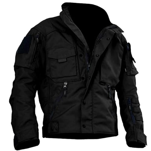 Herren Übergangsjacke Militär Jacke Feldjacke Stehkragen Fliegerjacke Blouson Bomber Jacke Multi Taschen Cargo Armeejacke Army Feldjacke Winter Herbstjacke Windbreaker von Celucke